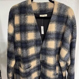 Madewell Brushed Jacquard Wrap-Front Cardigan
